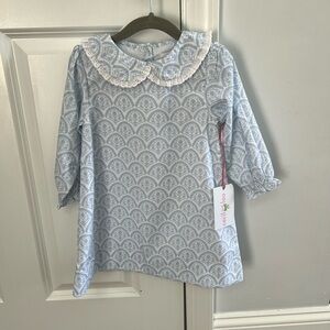 Blue and white dress